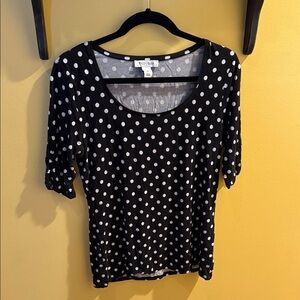 Black and White Polka Dot Top